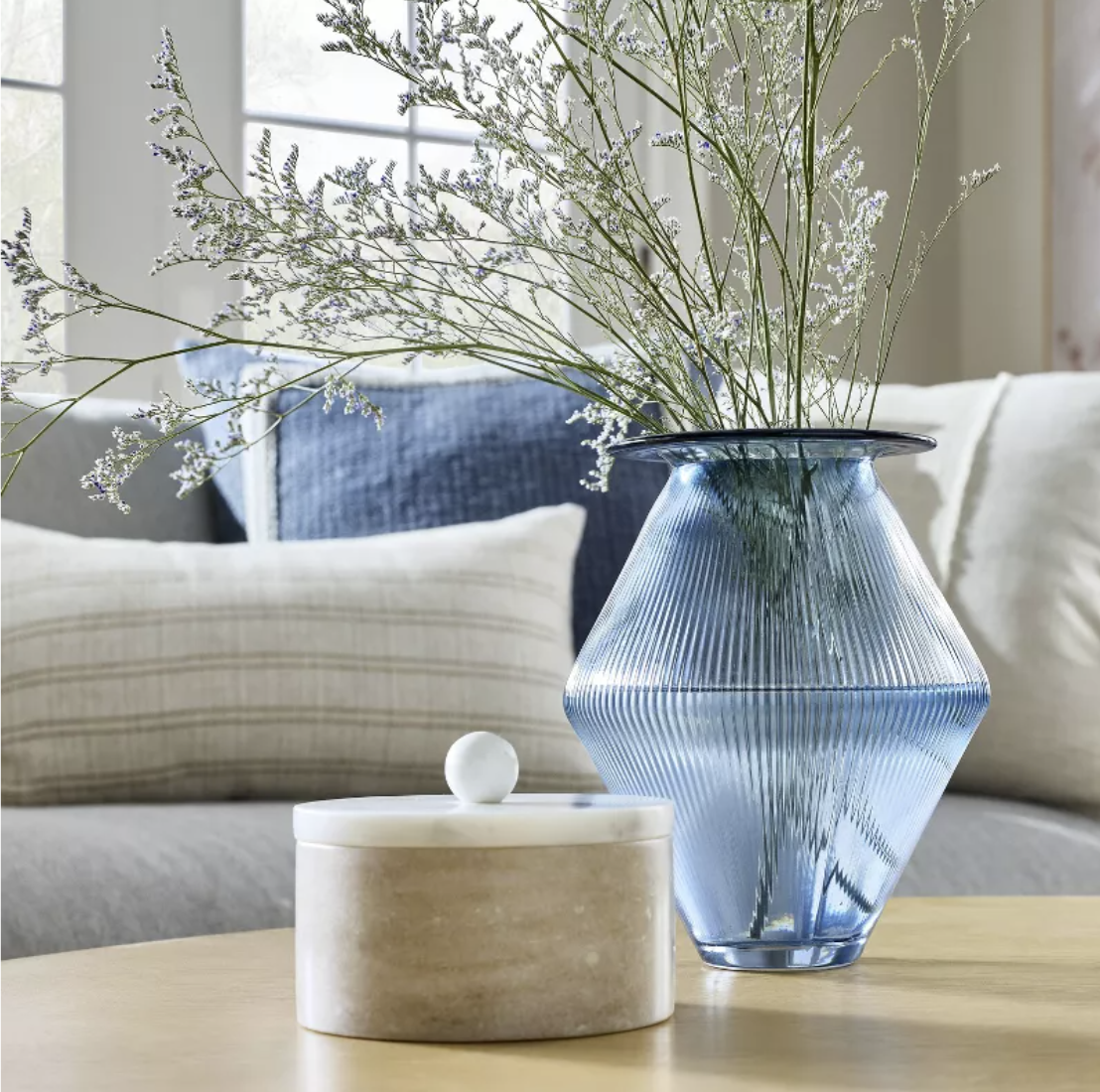 blue glass vase spring target studio mcgee